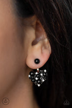 Load image into Gallery viewer, Star-Studded Success Black Post Jacket Earrings

