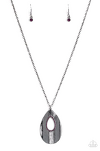 Load image into Gallery viewer, Stop, Teardrop and Roll Purple Necklace

