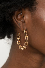 Load image into Gallery viewer, Stronger Together Gold Hoop Earrings
