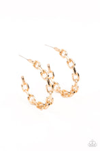 Load image into Gallery viewer, Stronger Together Gold Hoop Earrings
