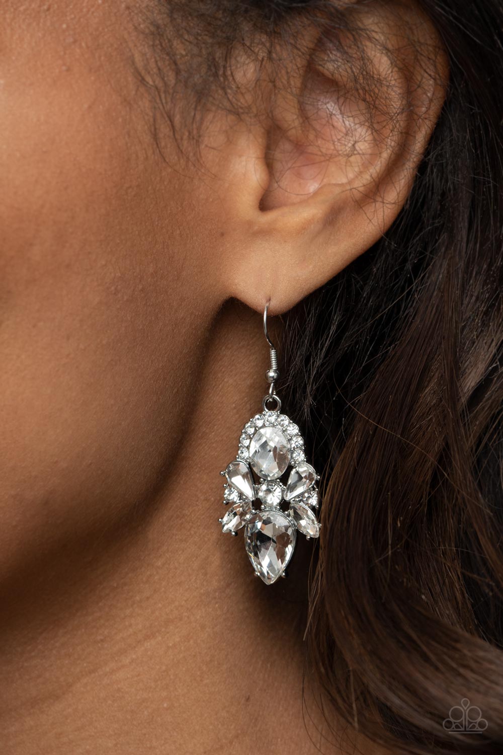 Stunning Starlet White Rhinestone Earrings