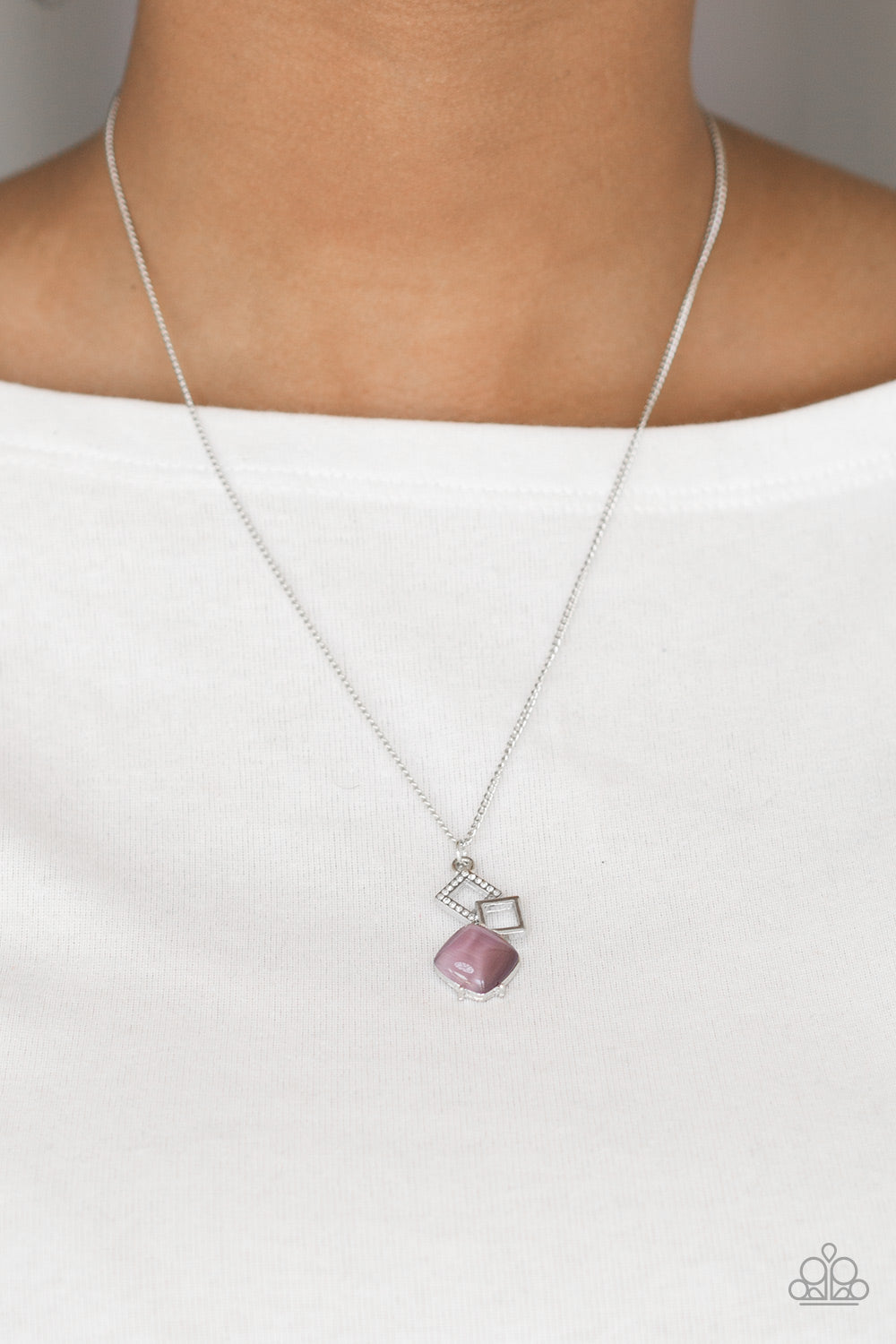 Stylishly Square Purple Necklace