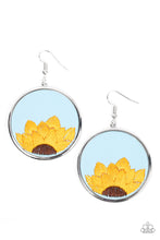 Load image into Gallery viewer, Sun-Kissed Sunflowers Blue Earrings
