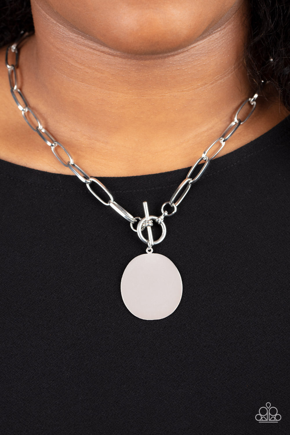 Tag Out Silver Necklace