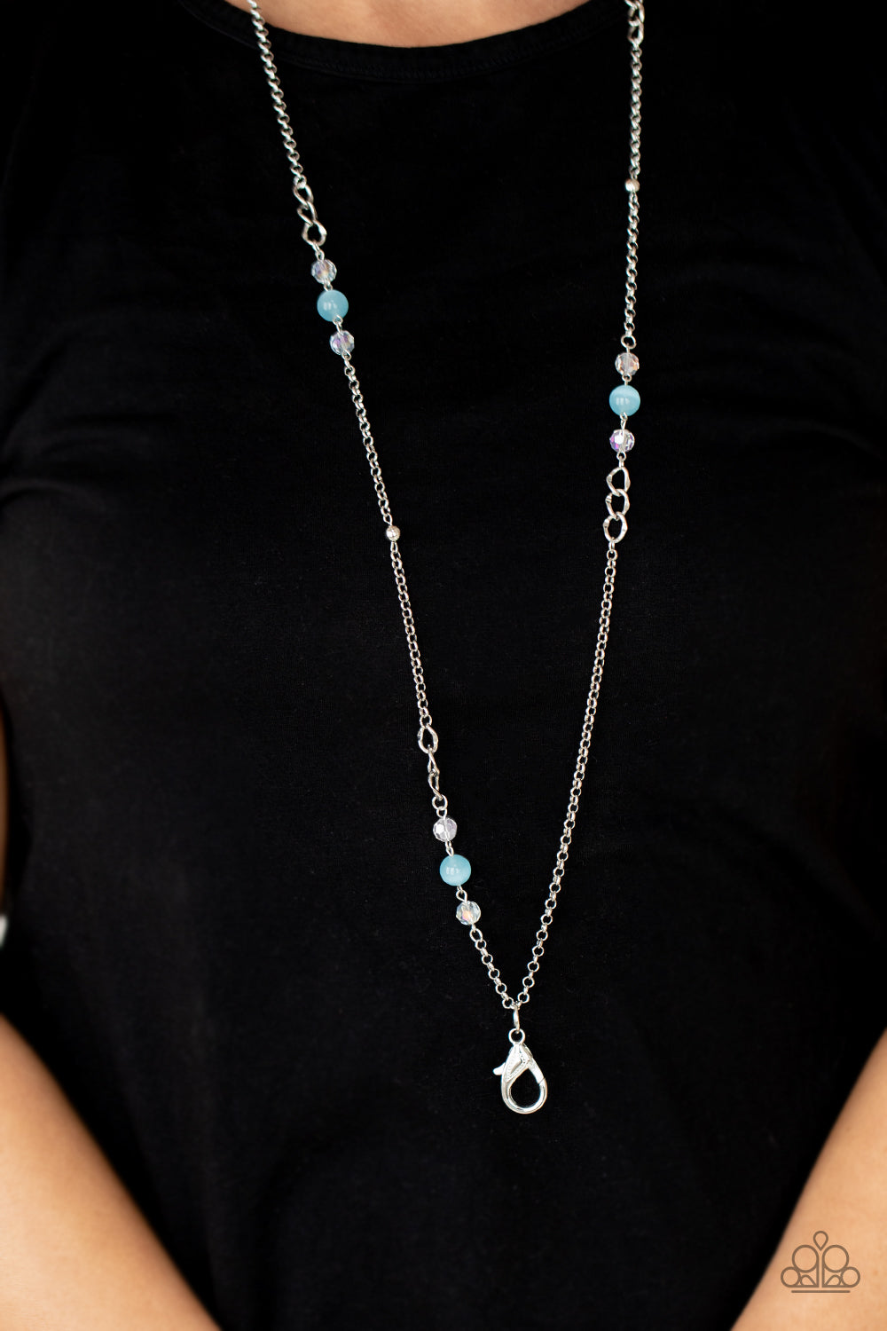 Teasingly Trendy Blue Lanyard Necklace