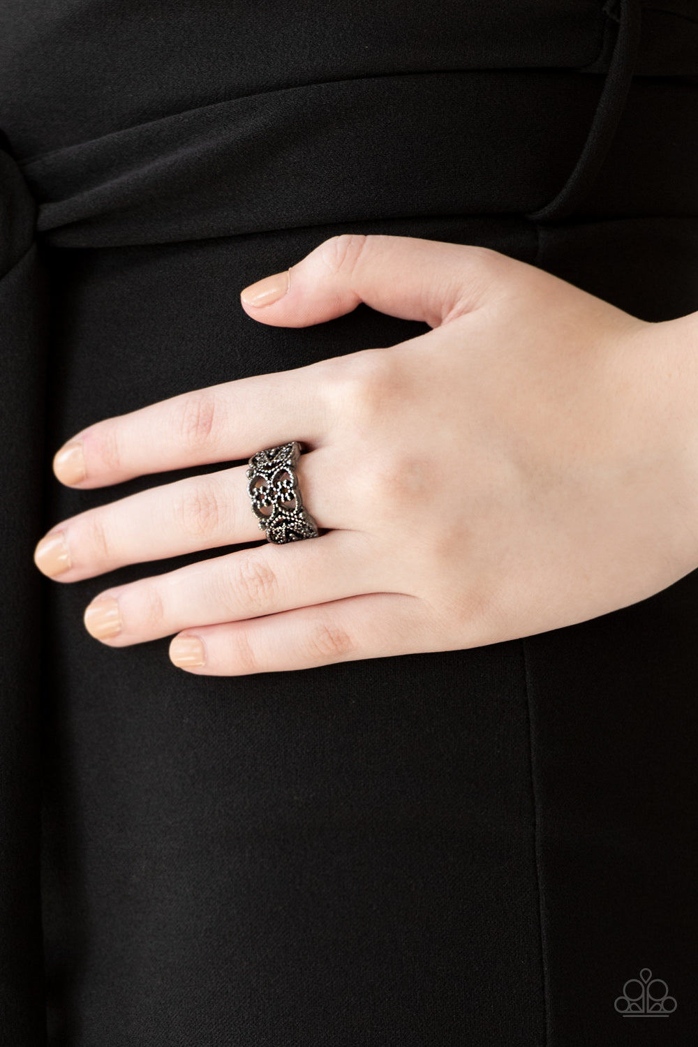 Tell Me How You Really Frill Black Ring