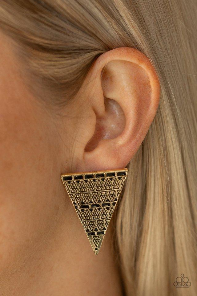 Terra Tricolor Brass Post Earrings