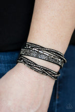 Load image into Gallery viewer, Tough Girl Glamour Black Urban Wrap Bracelet

