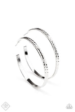 Load image into Gallery viewer, Tread All About It Silver Hoop Earrings
