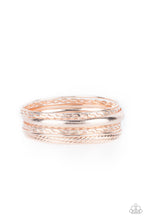 Load image into Gallery viewer, Trophy Texture Rose Gold Bangle Bracelet
