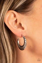 Load image into Gallery viewer, Wanderlust Wilderness Silver Hoop Earrings
