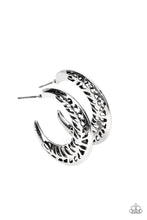 Load image into Gallery viewer, Wanderlust Wilderness Silver Hoop Earrings
