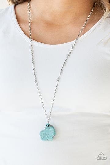 We Will, We Will, Rock You! Blue Turquoise Stone Necklace