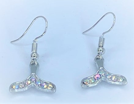 Whale Tale White Starlet Shimmer Earrings