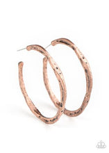 Load image into Gallery viewer, Asymmetrical Attitude Copper Hoop Earrings
