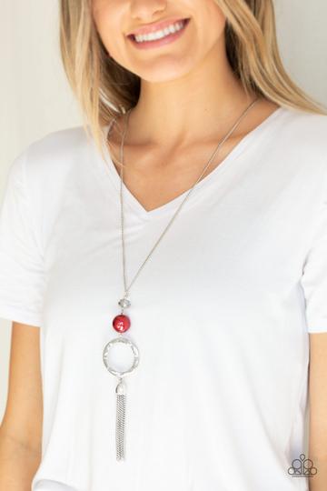 Bold Balancing Act Red Necklace