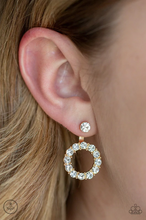 Load image into Gallery viewer, Diamond Halo Gold Jacket Earrings
