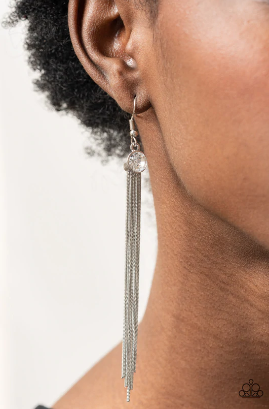 Always in Motion White Earrings