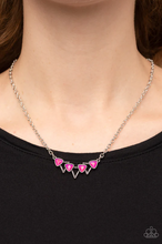 Load image into Gallery viewer, Pyramid Prowl Pink Necklace
