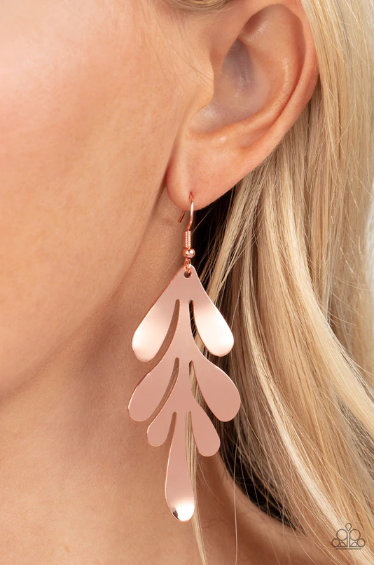 A Frond Farewell Copper Earrings