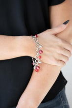 Load image into Gallery viewer, Fancy Fascination Red and Silver Pearly Beads Bracelet
