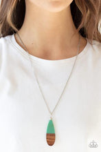 Load image into Gallery viewer, Going Overboard Green Wood Necklace
