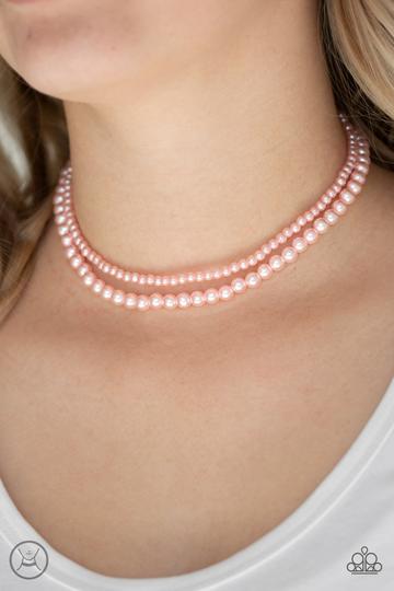 Ladies Choice Pink Pearls Choker Necklace