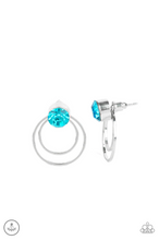 Load image into Gallery viewer, Word Gets Around Blue Jacket Earrings
