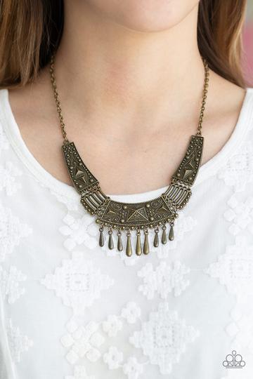 Steer It Up Brass Necklace